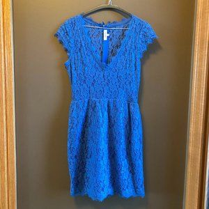 Aritizia Babaton Tobias Blue Lace Dress - Size 4